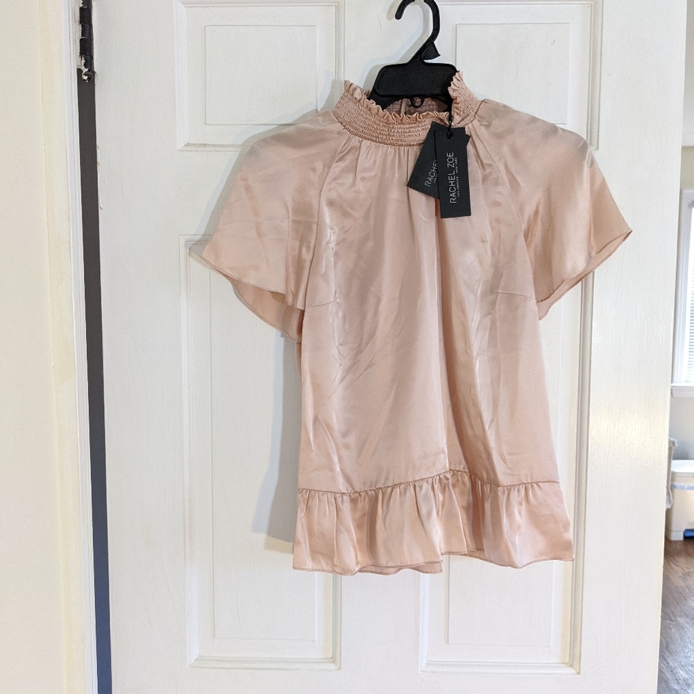 Rachel Zoe blush silk Blouse